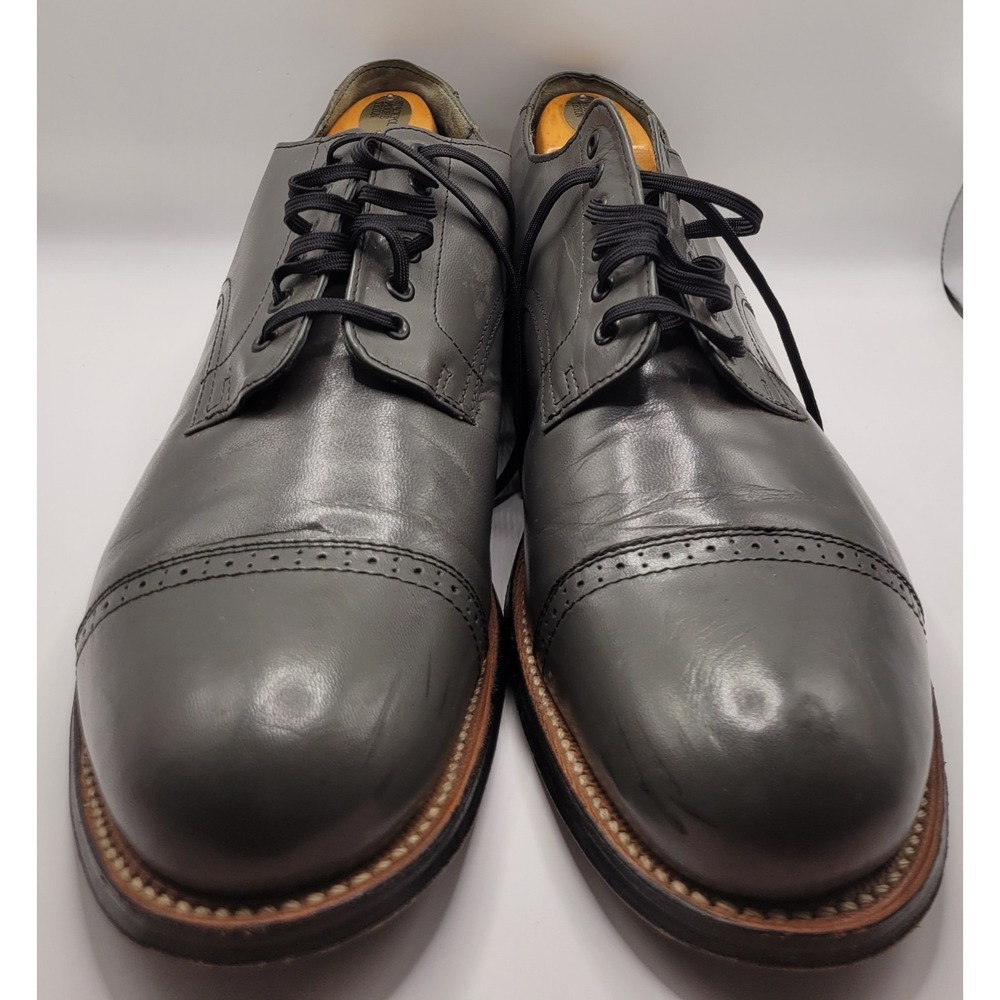 Stacy Adams Madison 00012 Grey Leather Cap Toe Oxfords Dress Shoes Men's 9.5 D
